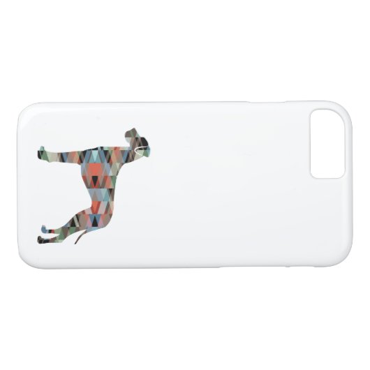 Geometrische Silhouette von Großdane Dog Kariert Case-Mate iPhone Hülle (Rückseite (Horizontal))