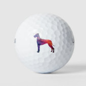 Geometrische Silhouette von Großdane Dog Lila Golfball (Vorderseite)