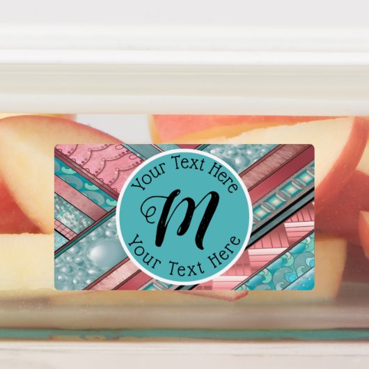 Geometrische Silken - Benutzerdefiniertes Rechteck Etiketten (Befestigt)