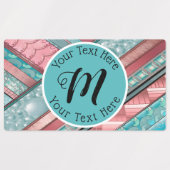 Geometrische Silken - Benutzerdefiniertes Rechteck Etiketten (Design 2)