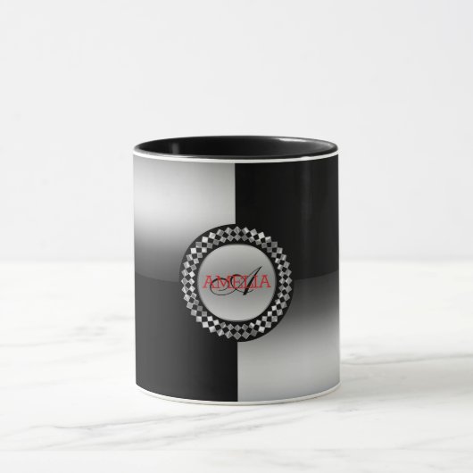 Geometrische Silver- und Schwarz-Formen Tasse (Zentrum)