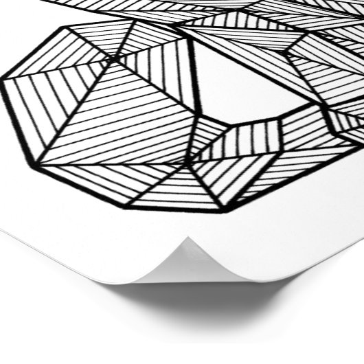 Geometrische Sitzkat, Vorderseite Poster (Ecke)