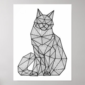 Geometrische Sitzkat, Vorderseite Poster