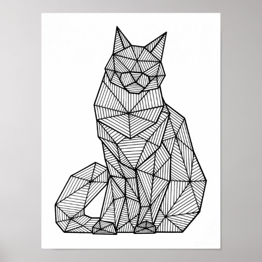 Geometrische Sitzkat, Vorderseite Poster (Vorne)