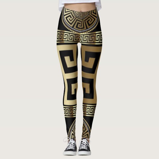 Geometrische sizilianische Frauen Leggings (Vorderseite)