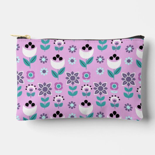 Geometrische skandinavische Blume Zubehörtasche (Vorderseite)