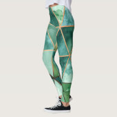 Geometrische SmaragdLeggings Leggings (Links)