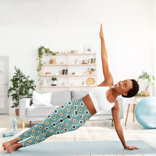 Geometrische Sonnenblume Capri Leggings