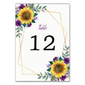 Geometrische Sonnenblume Lila Rose Tischnummer (Rückseite)