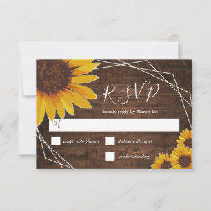 Geometrische Sonnenblume RSVP Karte