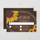 Geometrische Sonnenblume RSVP Karte (Vorne/Hinten)