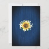 Geometrische Sonnenblumen Hochzeit von Navy Blue F Einladung (Rückseite)