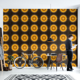 Geometrische Sonnenblumen-Mandala-Kunst Tapete