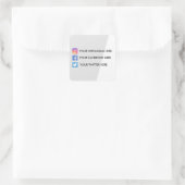 Geometrische soziale Medien Quadratischer Aufkleber (Tasche)
