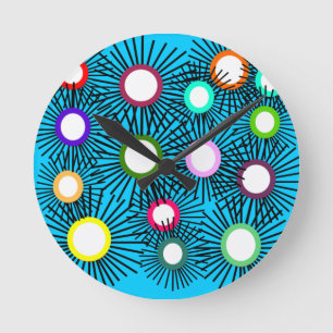 Geometrische Spike Balls  Runde Wanduhr