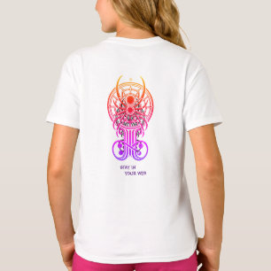 Geometrische Spinnen-Linienkunst T-Shirt