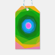 Geometrische Spirale in Grün und Blau