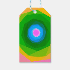 Geometrische Spirale in Grün und Blau Geschenkanhänger