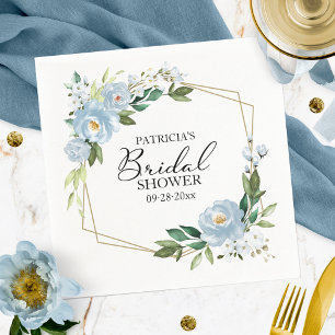 Geometrische Staubblaue Blumige Hochzeitsdusche Serviette
