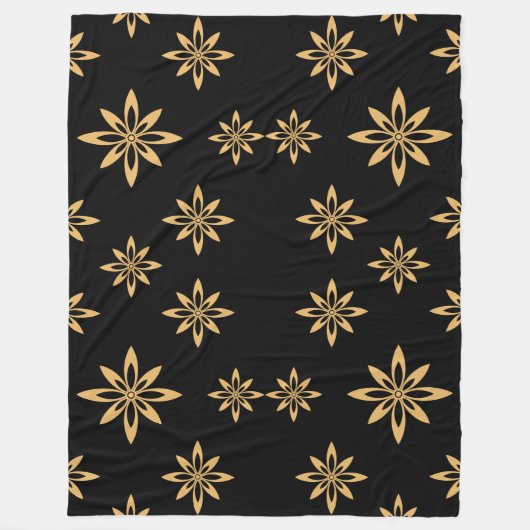 Geometrische, sternähnliche Blume Fleecedecke (Vorderseite)