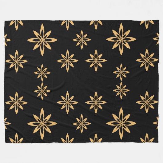 Geometrische, sternähnliche Blume Fleecedecke (Vorderseite (Horizontal))