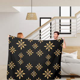 Geometrische, sternähnliche Blume Fleecedecke