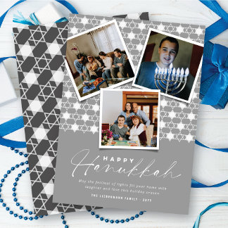 Geometrische Sterne von David Silver Hanukkah 3 Fo Feiertagskarte