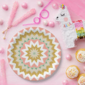 Geometrische Sternexplosion Boho Mandala Pattern Pappteller (Party)