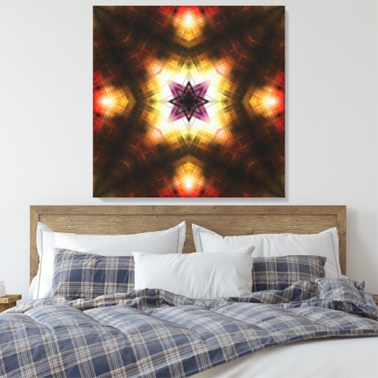 Geometrische Sternexplosion mit Abstraktem Licht Leinwanddruck (Insitu (Schlafzimmer))