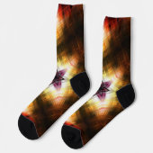 Geometrische Sternexplosion mit Abstraktem Licht Socken (Linkes Detail)