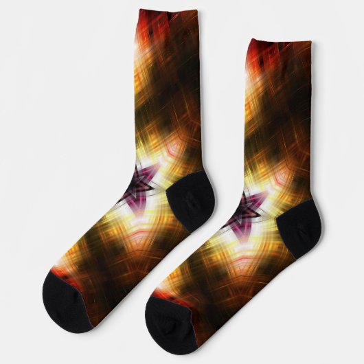Geometrische Sternexplosion mit Abstraktem Licht Socken (Linkes Detail)