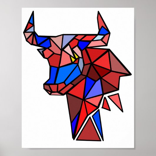 Geometrische Stierformen Poster (Vorne)