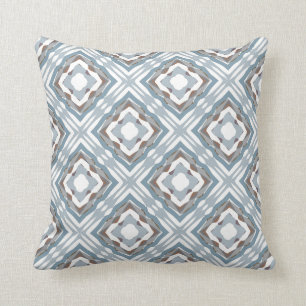 Geometrische Strand-Blues Balis Kissen