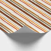 Geometrische Streifen, Aquarellbilder in Orange Geschenkpapier (Ecke)