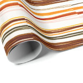 Geometrische Streifen, Aquarellbilder in Orange Geschenkpapier (Rolleneckpunkt)