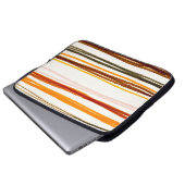 Geometrische Streifen, Aquarellbilder in Orange Laptopschutzhülle (Vorne Knopf)