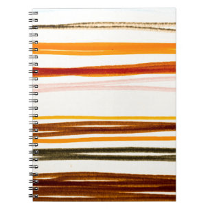Geometrische Streifen, Aquarellbilder in Orange Notizblock