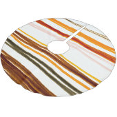 Geometrische Streifen, Aquarellbilder in Orange Polyester Weihnachtsbaumdecke (Schrägansicht)