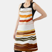 Geometrische Streifen, Aquarellbilder in Orange Schürze (InSitu)