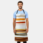 Geometrische Streifen, Aquarellbilder in Orange Schürze (Getragen)