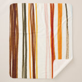 Geometrische Streifen, Aquarellbilder in Orange Sherpadecke (Vorderseite)