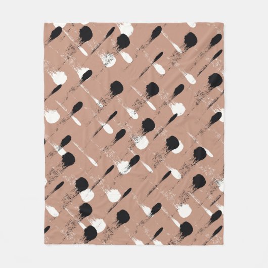Geometrische Streifen Braunes Nahtloses Muster Fleecedecke (Vorderseite)