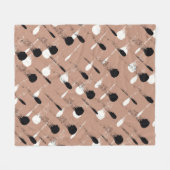 Geometrische Streifen Braunes Nahtloses Muster Fleecedecke (Vorderseite (Horizontal))