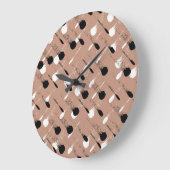 Geometrische Streifen Braunes Nahtloses Muster Große Wanduhr (Winkel)