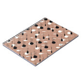 Geometrische Streifen Braunes Nahtloses Muster Notizblock (Linke Seite)