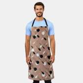 Geometrische Streifen Braunes Nahtloses Muster Schürze (Getragen)