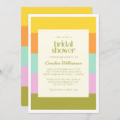 Geometrische Streifen Brautparty für leuchtende Pa Einladung (Vorne/Hinten)