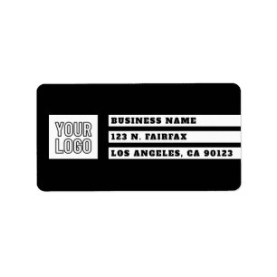 Geometrische Streifen für Ihre Logos Schwarz/Wei Adressaufkleber