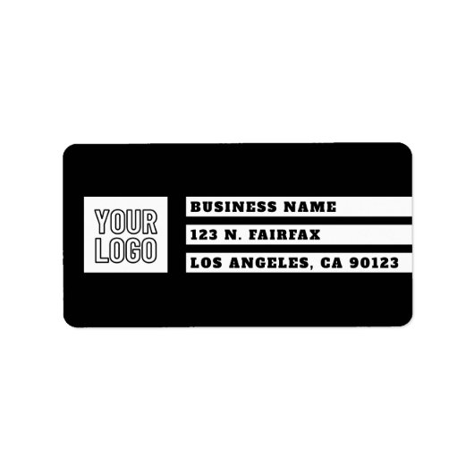 Geometrische Streifen für Ihre Logos | Schwarz/Wei Adressaufkleber (Vorne)