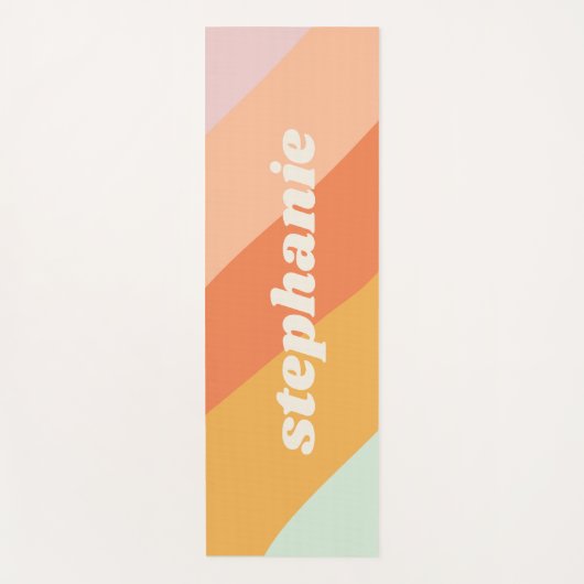 Geometrische Streifen für niedliche Retro-Minze |  Yogamatte (Vorderseite)